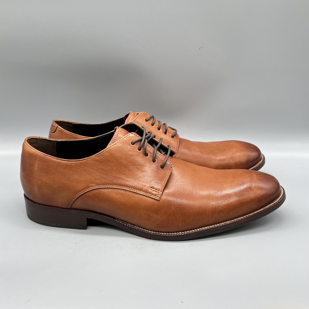 Cole Haan Shoes Men 11 Brown Leather Derby Oxford Dress Round Toe Lace Up Casual